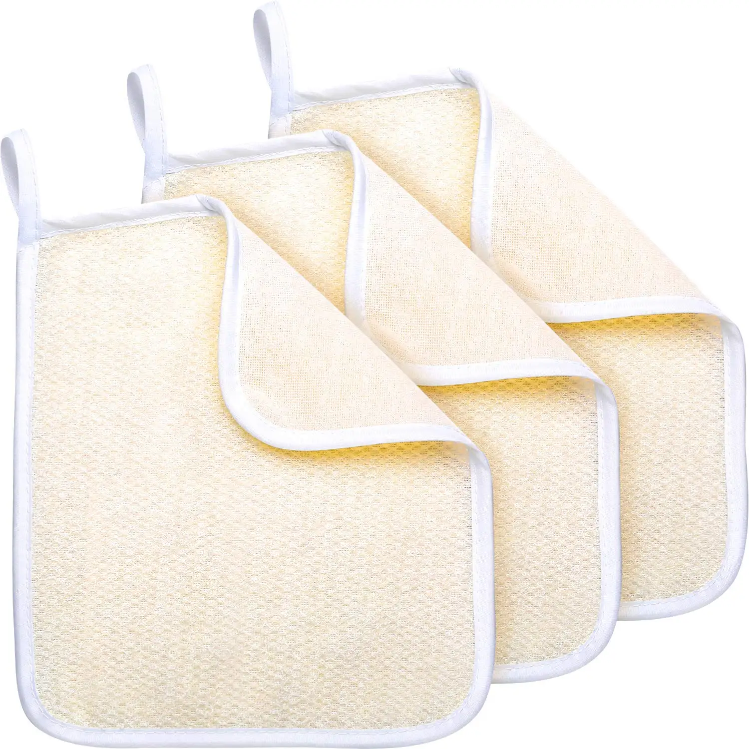 CINDALOG Dual-Sided Exfoliating Washcloths - 3 Pack, Terry & Scrub Surface | For Face & Body - View #4