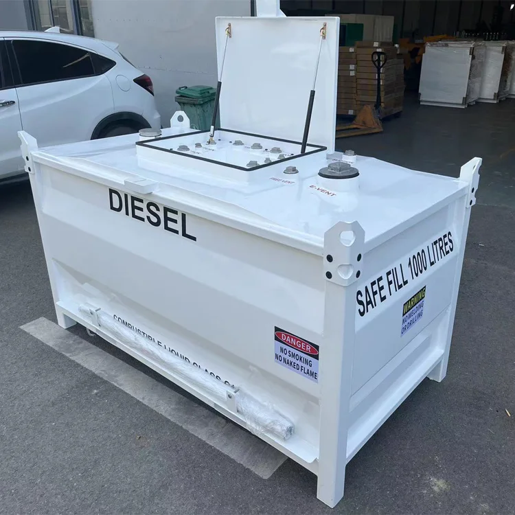 Sumac 1500L-2500L Portable Carbon Steel Double Wall Powder Coated Self Bunded Diesel/Gasoline Motor Oil Storage Tank Long