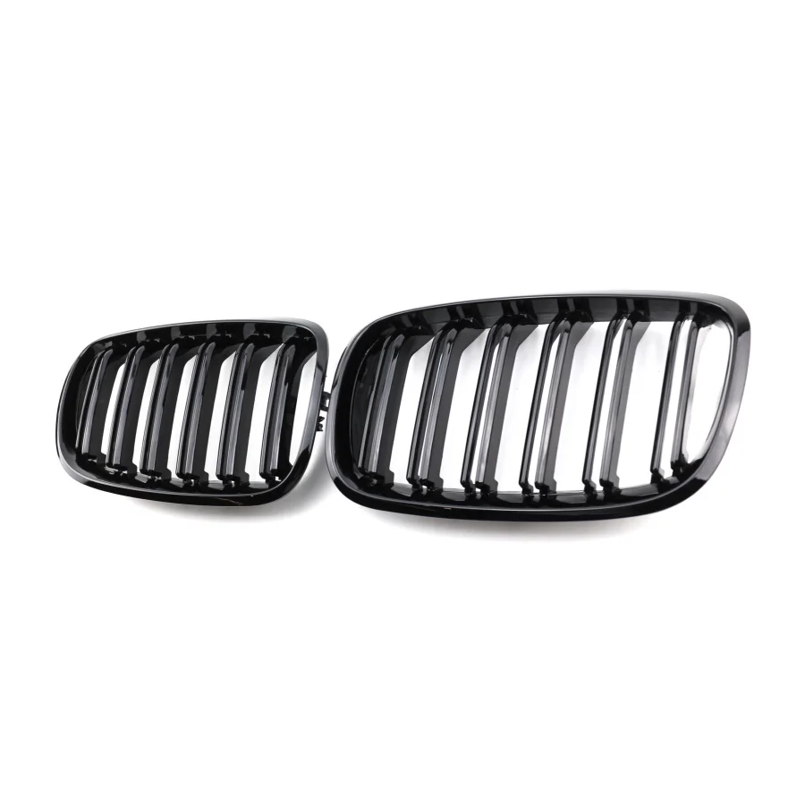 product tiypeor car high gloss black triple bar front kidney grille kit with dual banners for bmw x5 e70 2008 2014-8