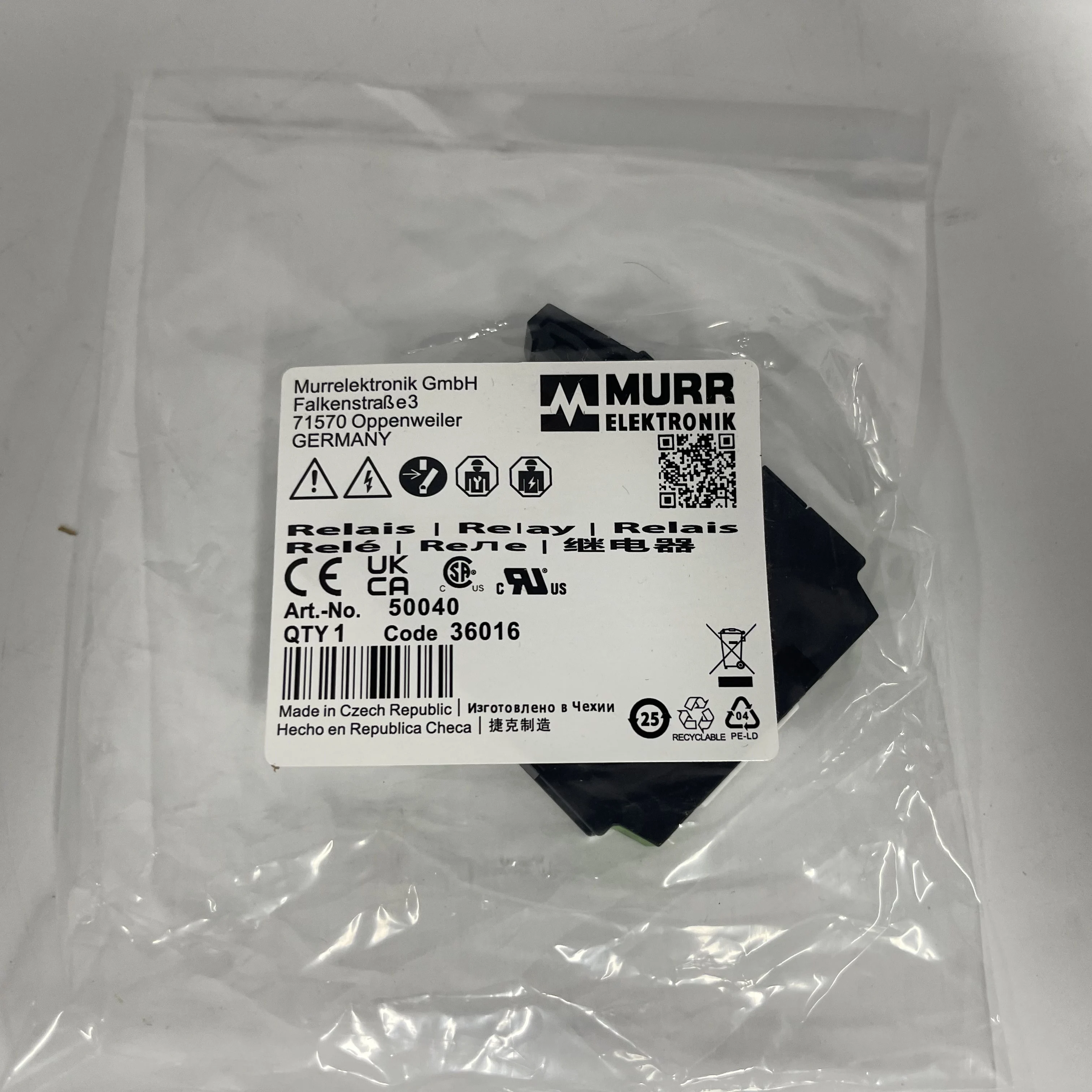 WURR ELEKTRONIK Relais I Relay 50040 Code: 36016 WURR ELEKTRONIK Relais I Relay 50040 Code: 36016