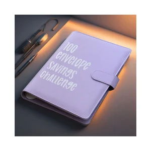 Wholesale Binder Notebooks Customizable Waterproof A5 PU Leather Magnetic Loose-Leaf Journal 100 Envelope Savings Challenge