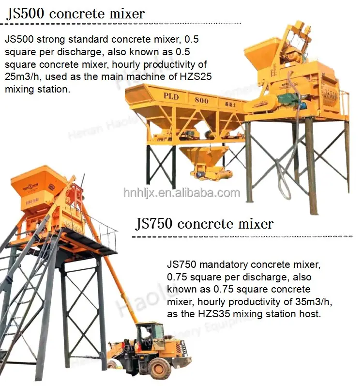 Js Series 750 Litres Double Spiral Twin Shaft Concrete Mixer Forced