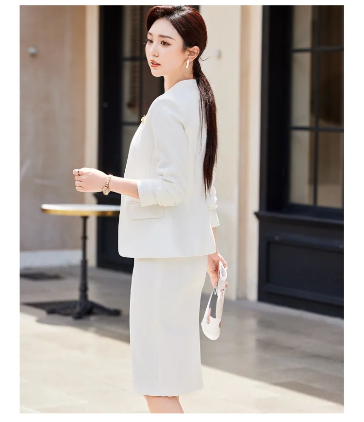 Luxury Temperament Women's 2 Piece Dress Suits Professional Formal Women's blazer Skirt Set Lady Suit Dress Luxury Temperament Women's 2 Piece Dress Suits Professional Formal Women's blazer Skirt Set Lady Suit Dress