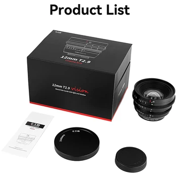 7artisans APS-C Frame 12mm T2.9 Ultra-wide Angle Large Aperture CF Cine Lens for Sony E Nikon Z Canon RF Sigma L M43 Mount product image