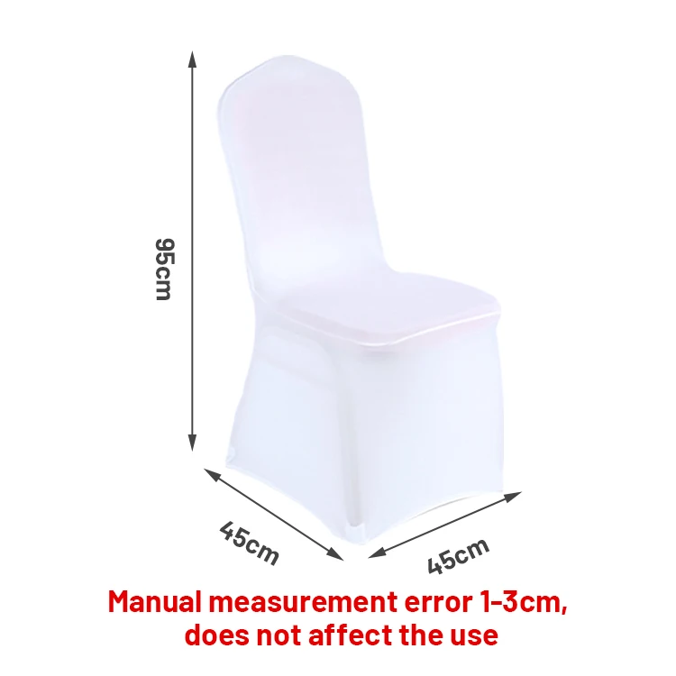New Price White Chair Cover Stretch Square Back Wedding Chair Seat Cover  for Event