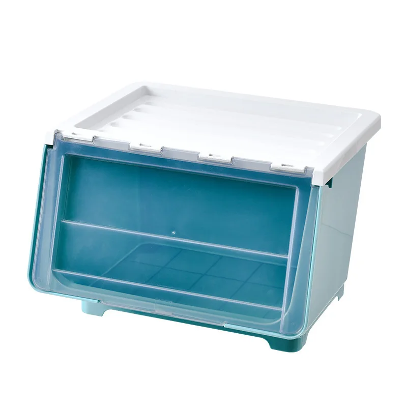 Plastic Stackable Storage Box Side Door Toy Clothes Organizer Storage