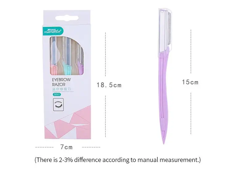 Высокое качество 3 шт. пластик Touchup лица Брови бритвы Glossier уход за кожей dermaplaning лезвия Триммер электрическая бритва для