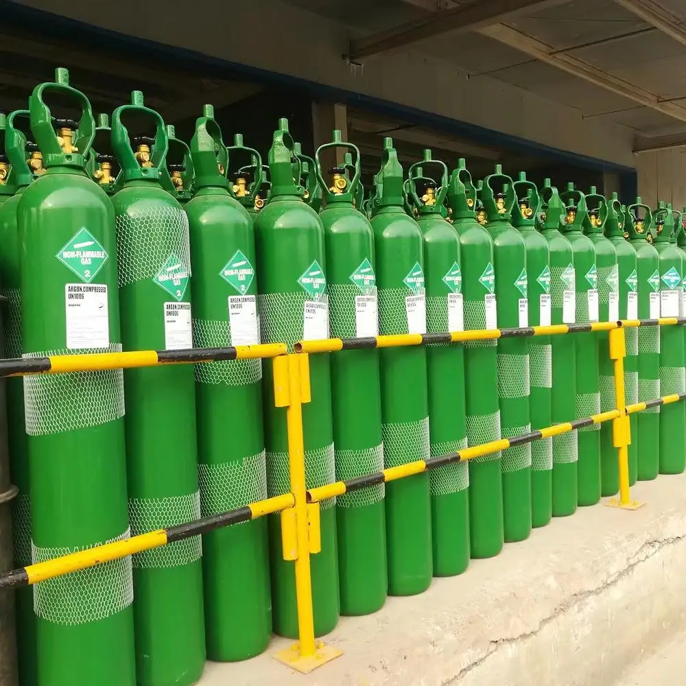 High Quality Steel Tulip Type Cylinder Carry Handle Low Pressure Oxygen Gas Cylinder Plastic Protection Cover for Medical Use