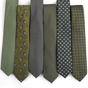Dark Green Necktie Gentleman Retro Style Shirt Suit Accessories Necktie Color Woven Jacquard Business Fashion Necktie