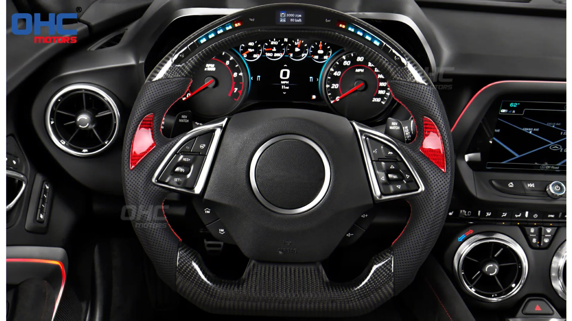 OHC Motors LCD Screen Shift Light RPM Smart Racing Steering Wheel