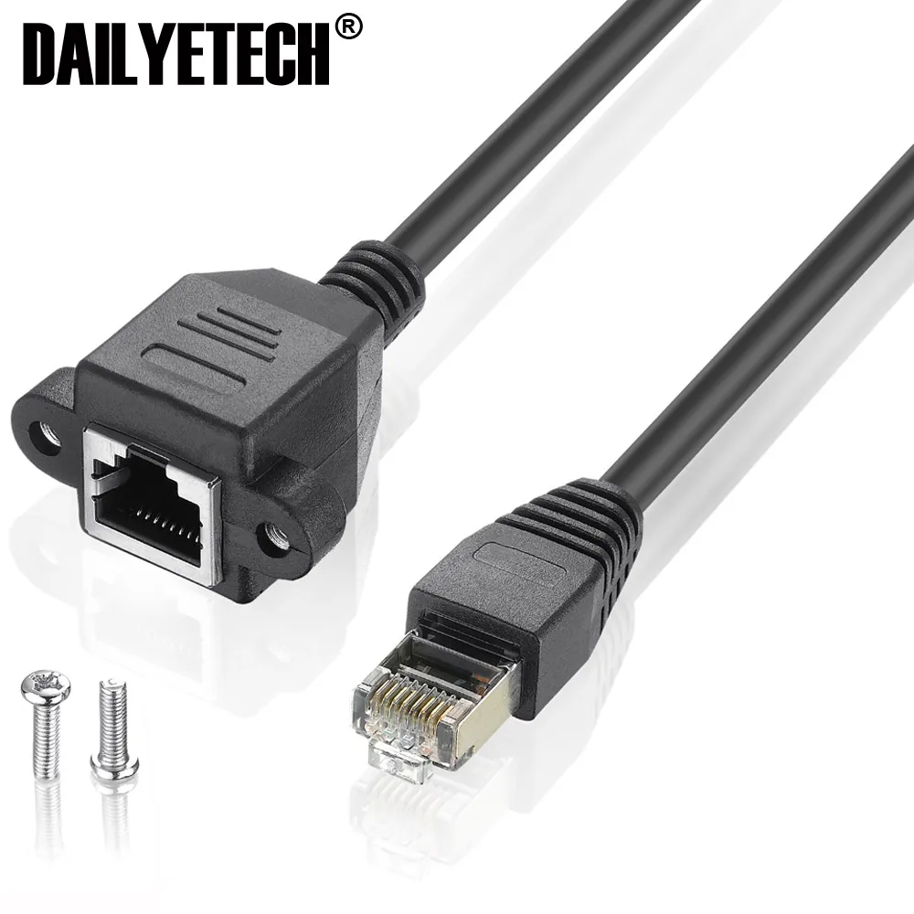 Сетевой удлинитель Cat 6 RJ45 «Папа-мама» с винтами и креплением на панели 60