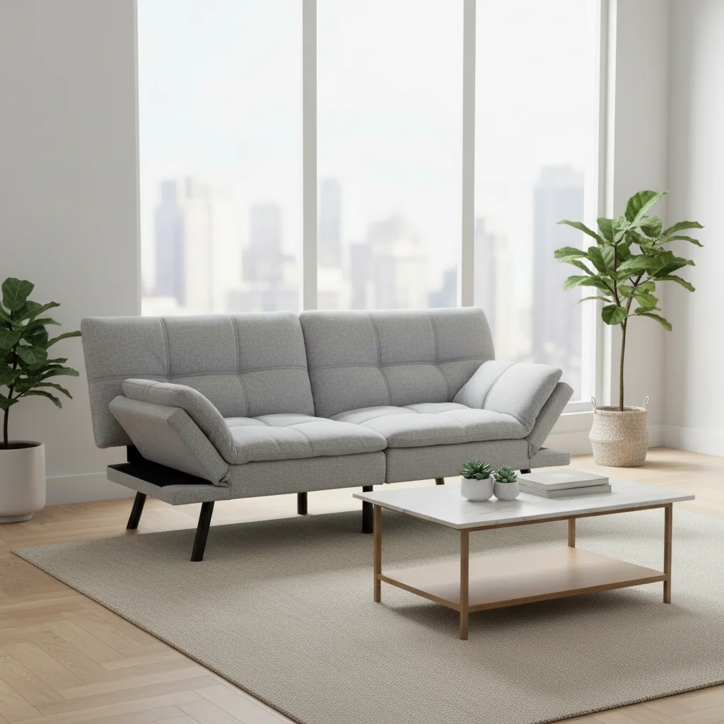 Nisco Foldable Sofa Bed - High Quality Memory Foam & USB Chargers