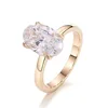 925 silver gold plated lab diamond ring