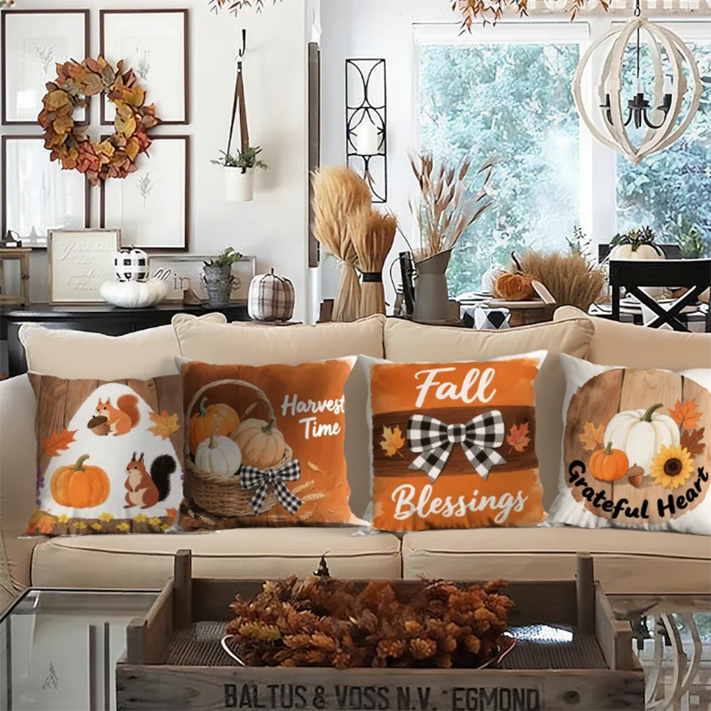 Factory Hot Selling 2026 Fashion Design Festival Fall Digital Printed Decorative Throw Pillow for Home