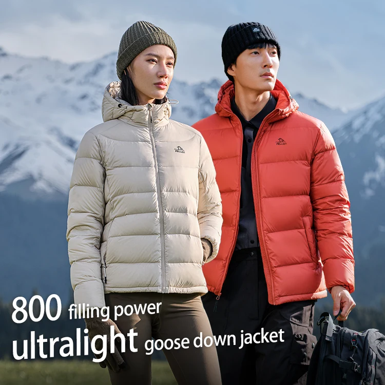 PELLIOT Padding Men Lightweight Down Puffer Winter Warm Foldable Casual Outdoor Ultralight White Goose Down Coats
