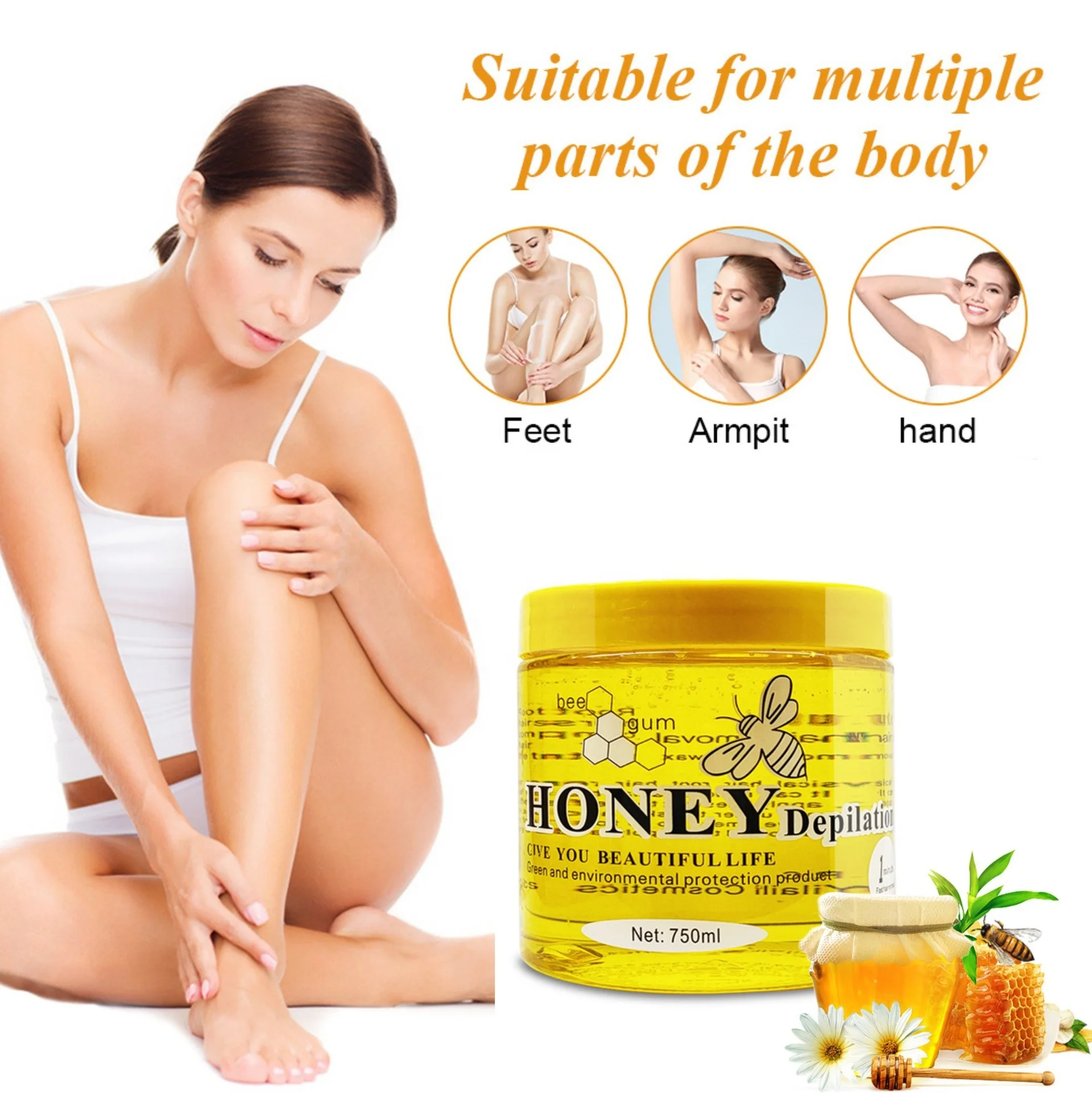 Organic Honey Wax Hair Removal Depilation Soft Wax Body Arm Legs Private  Area Armpit Painless Hair Removal Wax - Buy Hair Removal Wax,Soft Wax Hair  Removal,Wax Hair Removal Honey Product on 