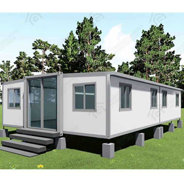 Prefab Tiny 20ft 40ft 2 3 4 5 6 Bedroom Small Little Fold Out Shipping Container House Homes Office With Bathroom and Kitchen