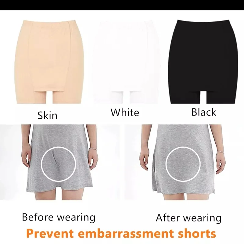 Shorts To Wear Under Dresses High Waist Panties Doublelayer Front Crotch Ice Silk Safety Shorts