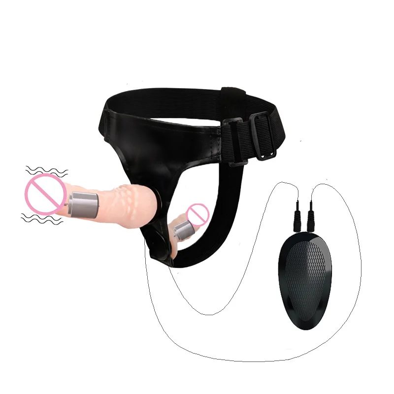 Remote Control Strap on Dildo Realistic Double Head Dildo With Belt Wearable Panties for Lesbian Sex Toys Women Couples