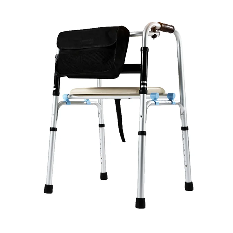 Adult Walking Aids 2 Wheels Folding Rehabilitation Walker Rollator With Seat Health Care Supplies Standing Frame Walker