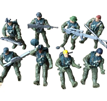 China Supplier Wholesale 8pcs/bag Cartoon Plastic Action Army Men Toys Soldier Movable Figures