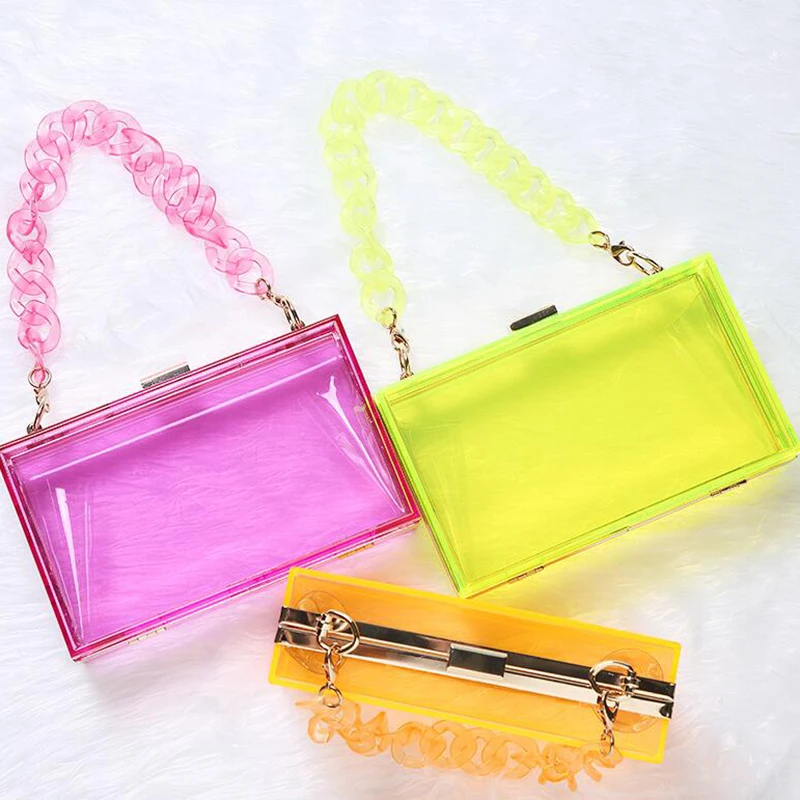 CuteClear Clear Acrylic Clutch Purse for Women Transparent Lucite Box  Crossbody Shoulder Bag Stadium Approved & Concert