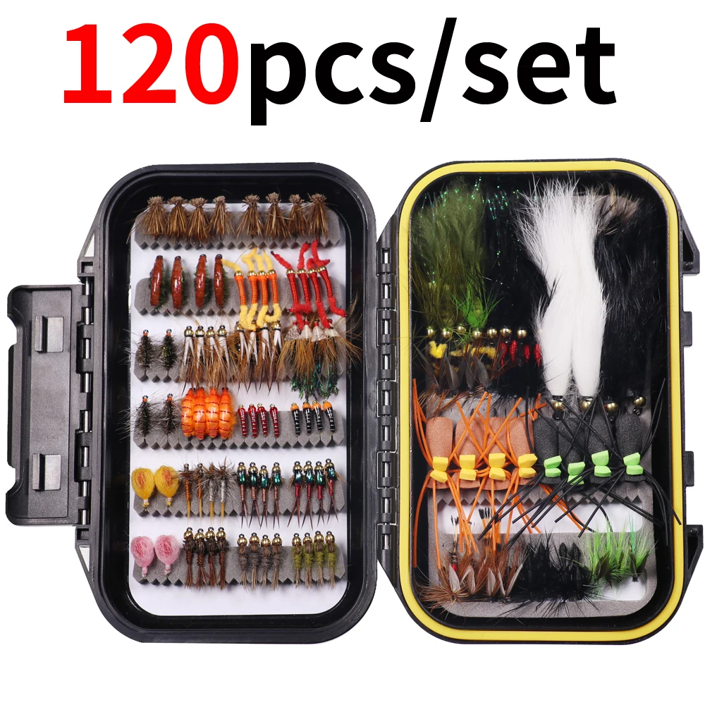 wholesale 28/64/92/120 pcs/box fishing flies artificial
