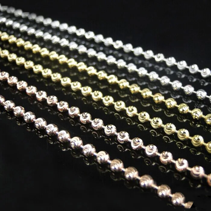 Fashion Moon Cut Bead Chain Necklace 