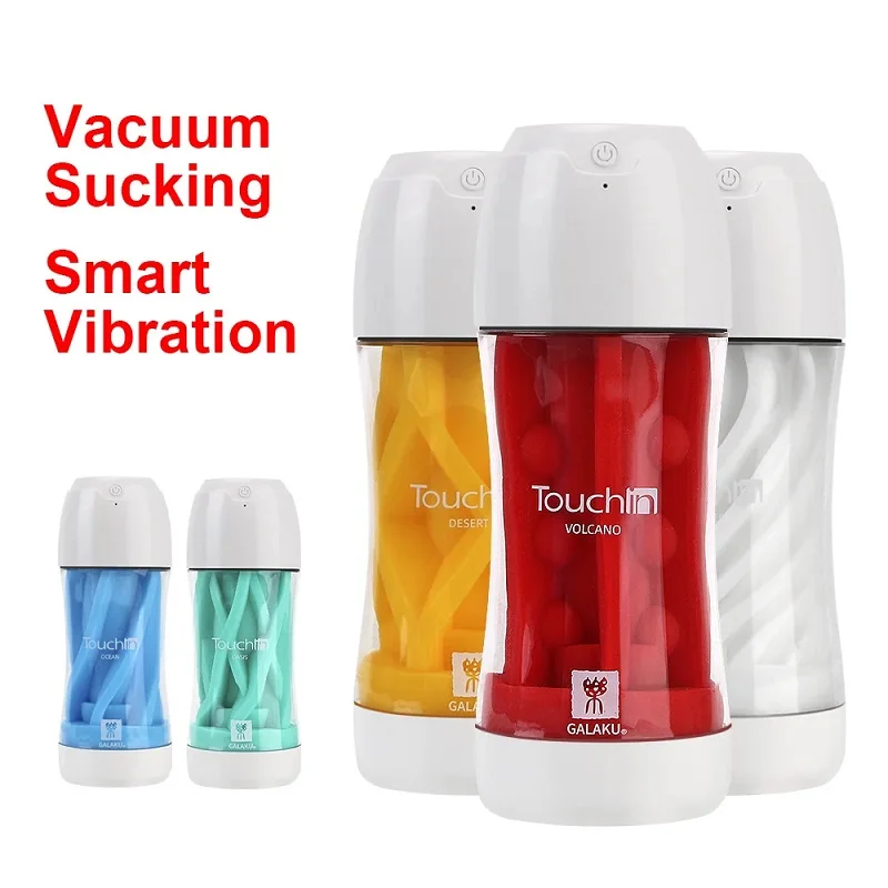 Touch in Male Vibrating Stroker with 20 Vibration Masturbation Cup Patterns Ocean Volcano Desert Oasis Glacier