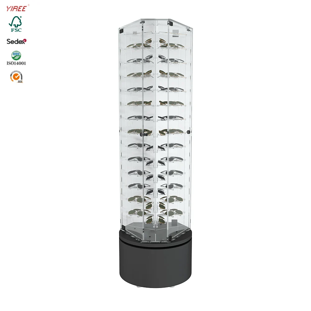 Revolving Store Fixture Alibaba.com: Yiree Custom Sunglass Store Fixtures Wood Round Base Floor ...