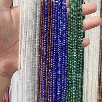 Natural Gem Crystal Tourmaline Zircon Agate 2x3mm Faceted Rondelle Loose Beads Diy Necklace Bracelet Earrings Anklet Wholesale