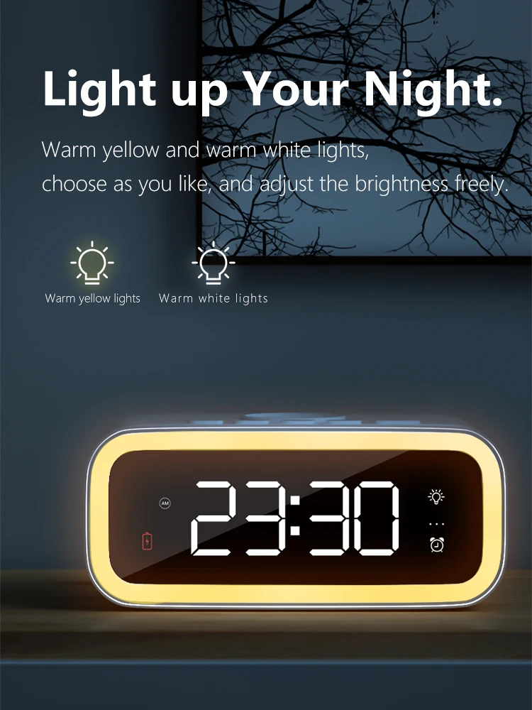 Multifunctional Wireless Charging Alarm Clock Creative Electronic