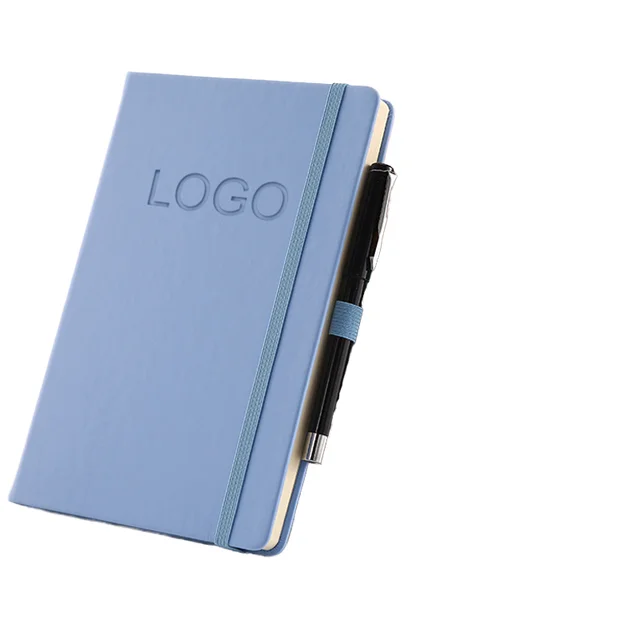 Wholesale Custom Logo A5 Thread Sewing Spiral Bound Gift Notepad Elastic Strap Pen Holder PU Leather Hardcover Diary Journal