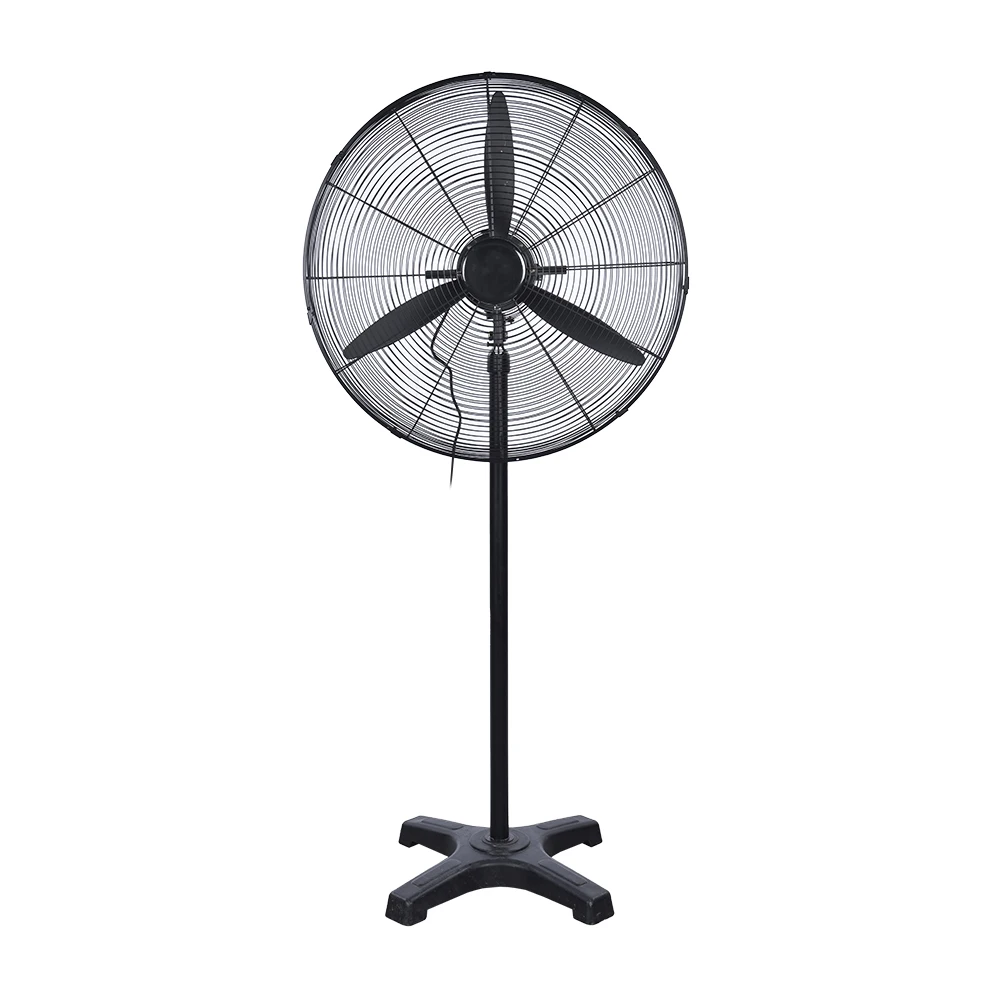 High-Speed 30-Inch Industrial Electric Fans Big Size Black Floor Pedestal Stand 3-Speed Switch Workshop Workshop Usage Metal