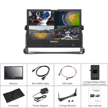 SEETEC ATEM156S Multi-camera SDI Monitor, 1920x1080 IPS Screen, 170° Viewing Angle, for Sports Broadcast, Custom Packaging product image