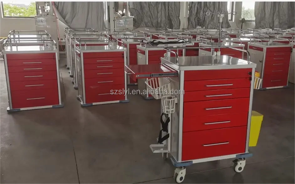 Mobile  Metal Emergency Trolley Aluminum Emergency Trolley Caters