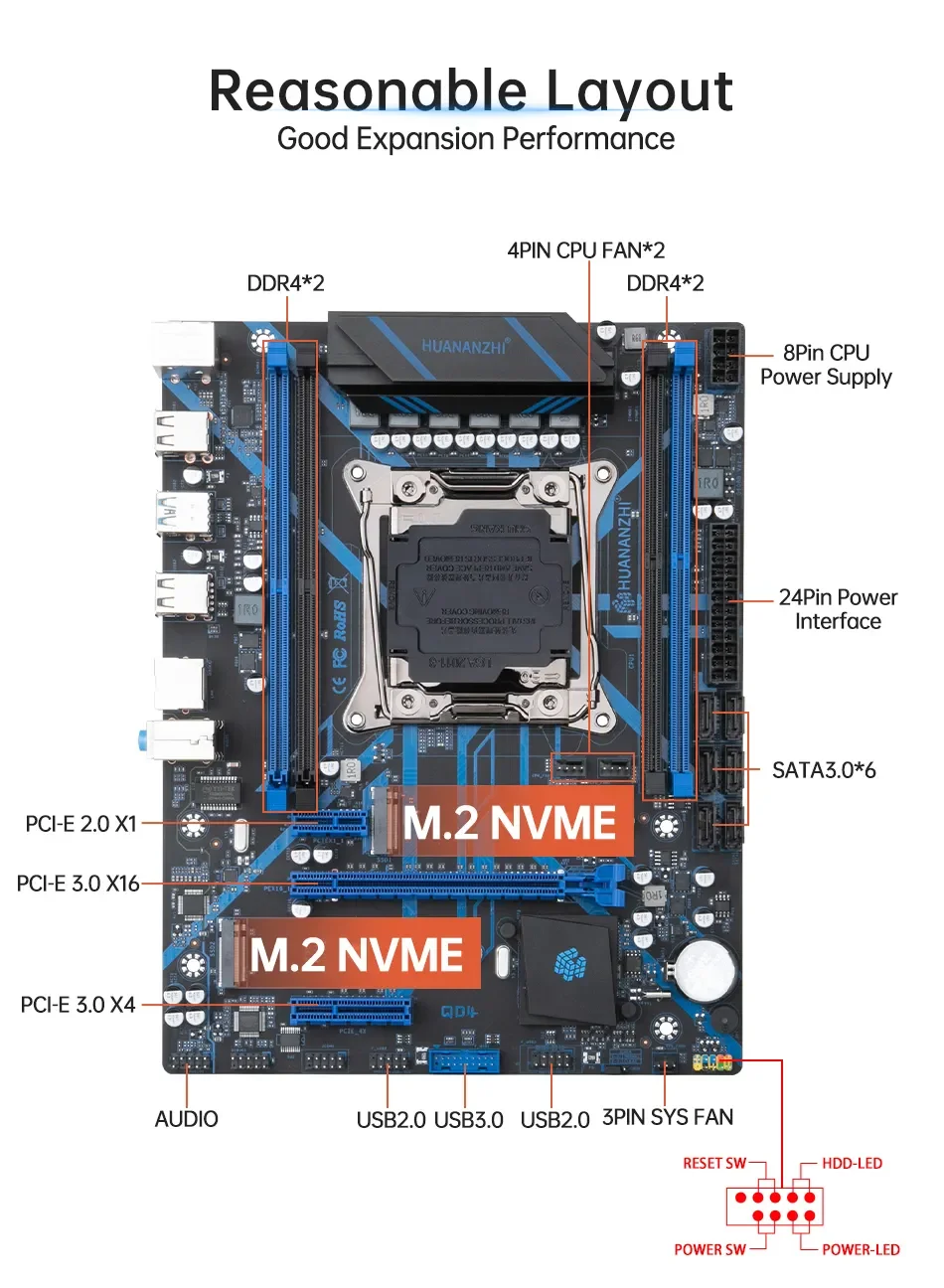 QD4 X99 Desktop Gaming Motherboard Kit with Xeon E5 2680v4