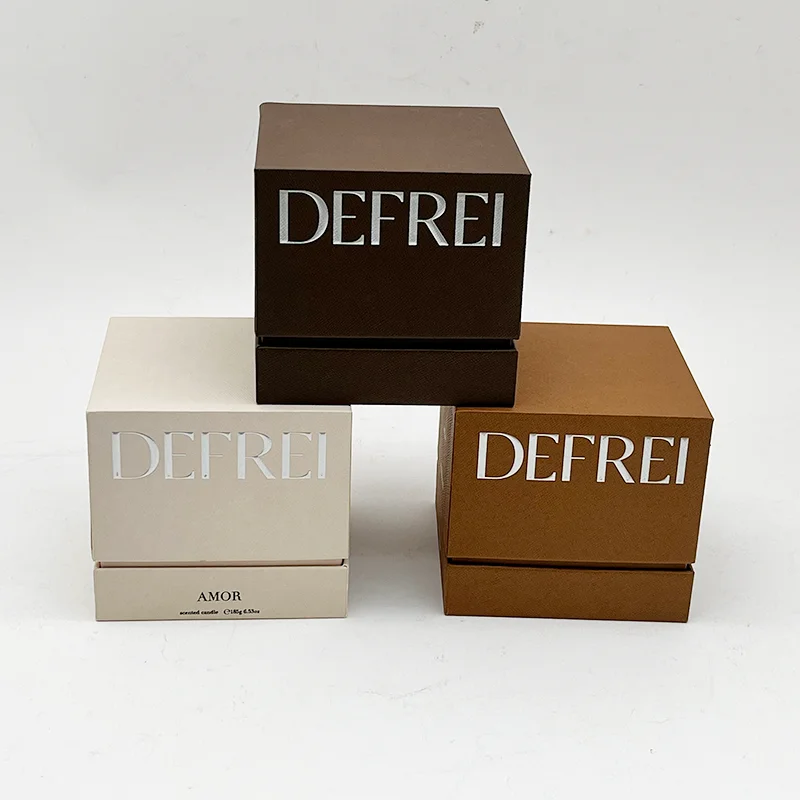 Custom Luxury Empty Rigid Paper Cardboard Gift Packaging Eco-Friendly Wholesale Luxury Soy Candle Black Box Packing Custom Logo factory