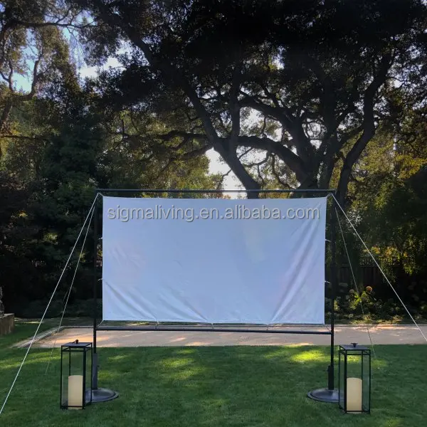Customized outdoor movie screen steel frame with polyester screen garden movie screen