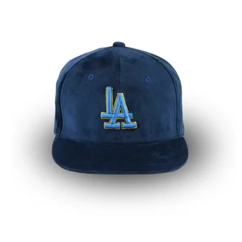 High Quality New Flat Brim Baseball 59 Velvet Fifty Blue Custom 6-Panel Closed Flex Fitted Caps Hat for Men