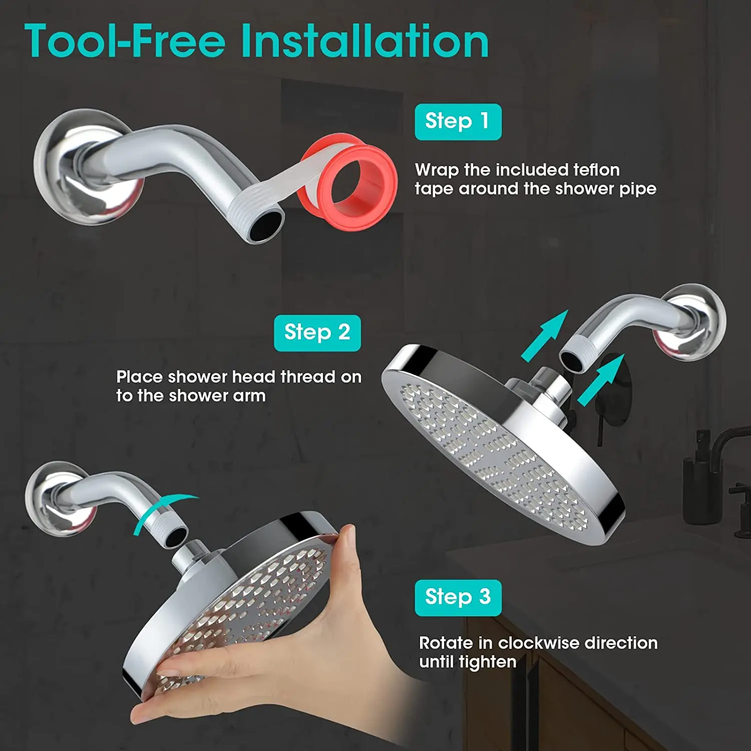 6 Inch Rainfall High Pressure Full Chrome Luxury Shower Head| Alibaba.com