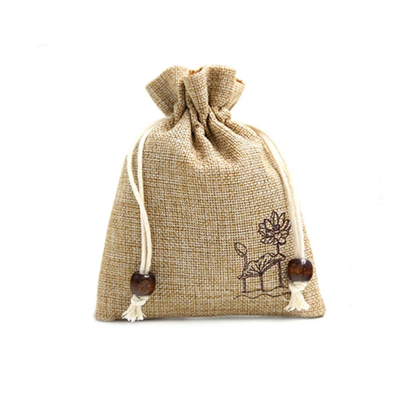 small jute gift bag linen jewelry pouch bag burlap gunny sack