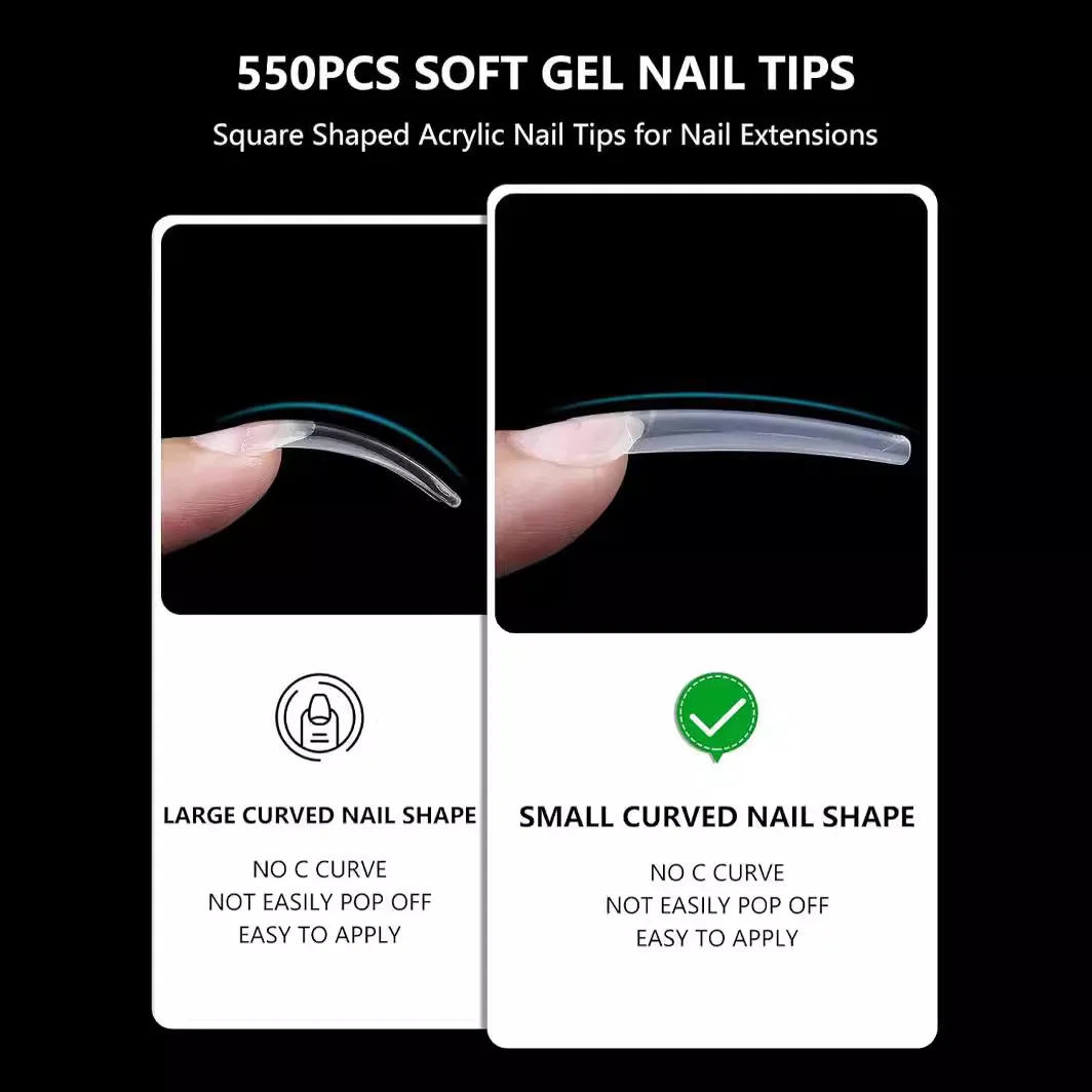 XXL Shell NO C Acrylic Nails Super Long Flat Head French False Nails Denim Nail Patch Cutting Grinding Factory Direct Sales