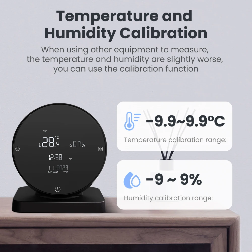 Temperature And Humidity Calibration Function Tuya Smart App Room Wifi Humidity Temperature