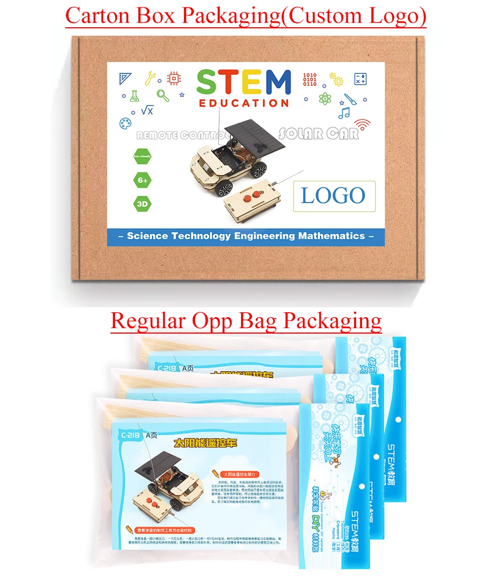 Science Wooden Learning Toy With Paint Set Engineering Kits Stem  Kids Car for Student STEM Toy Diy Wooden Car Remote Physics