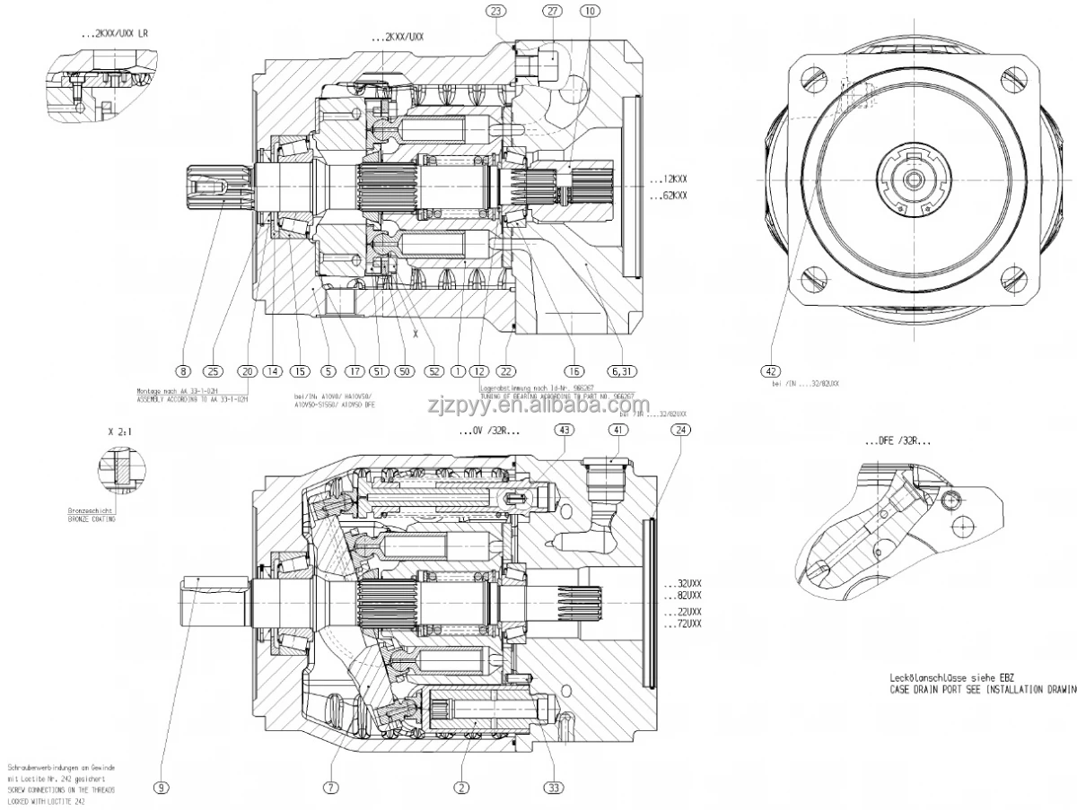 Rexroth A10VSO10DR/52R Piston Pump - High Pressure Hydraulic Pump