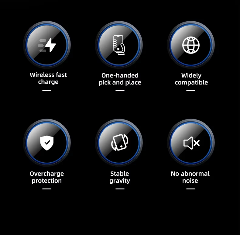 Intelligent 15W Smart Sensor Wireless Charger Fast Car Phone Holder Stand for Phone Android Adjustable with Charging Function