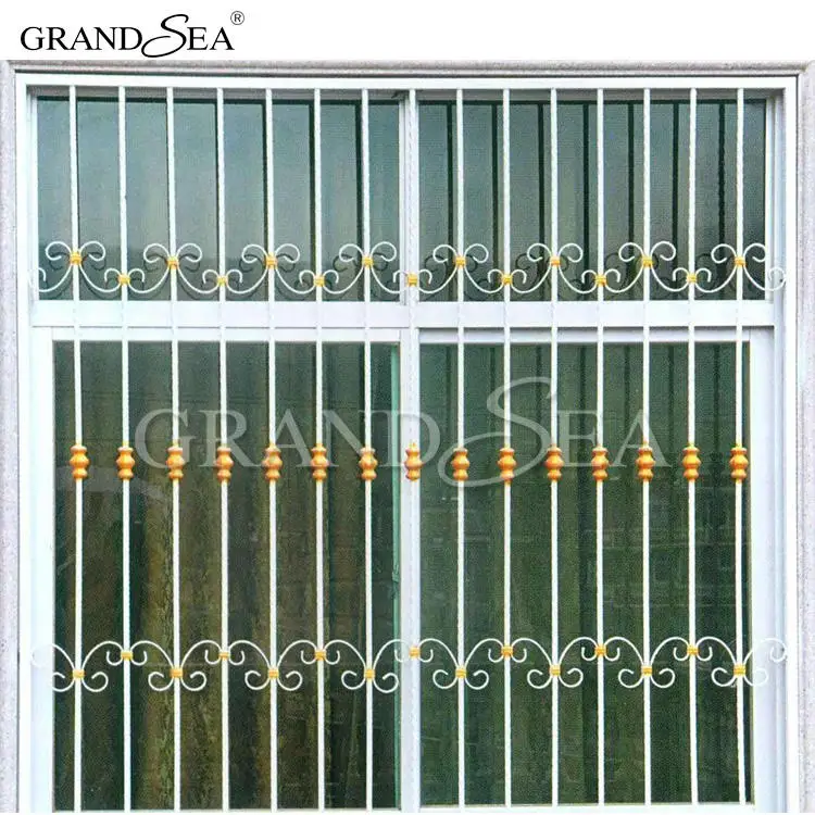 Modern House Safety Intergrated Simple Steel Window Grill Design