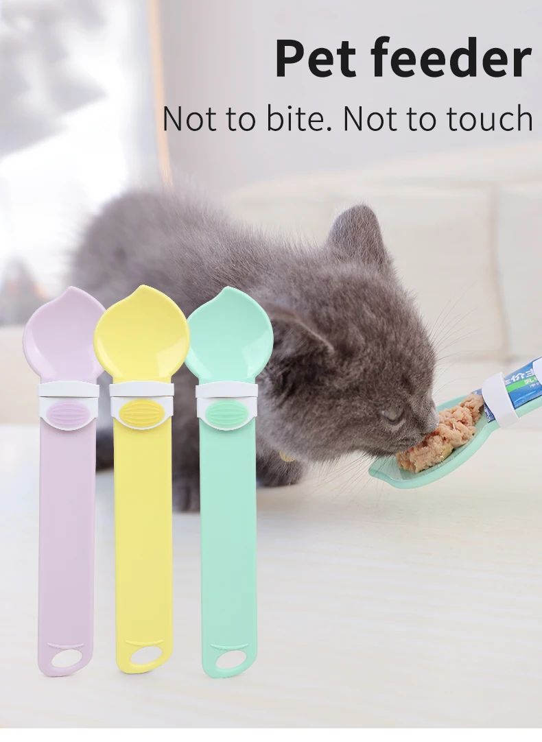 Hot Selling Pet Treat Snacker Feeding Spoon Convenient for Cat Strips Squeezing Spoon Scratch Resistant Food Cat Feeder