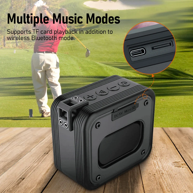 Loud & Clear Sound IPX7 Waterproof Shockproof & Dustproof 24 Hour Battery Portable Magnetic  Wireless Golf Cart Speaker